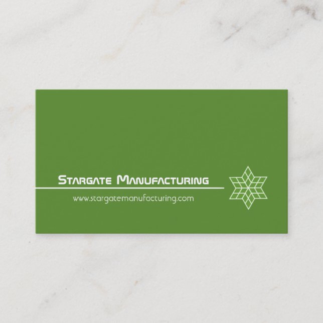 Tarjeta de visita Sleek Star, verde (Anverso)
