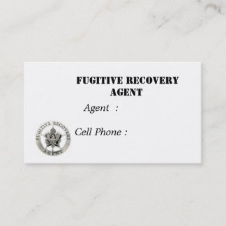 Tarjeta De Visita sm.badge, agente fugitivo de la recuperación,