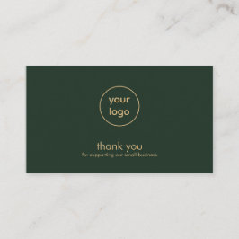 Tarjeta De Visita Small Business Logo Thank You Card Olive Gold