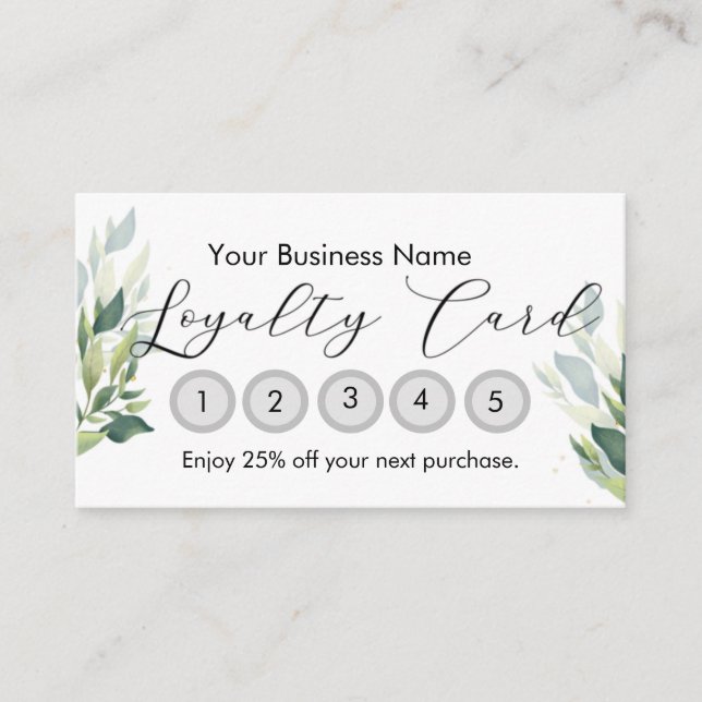 Tarjeta De Visita Small Business Loyalty Card Customizable  (Anverso)