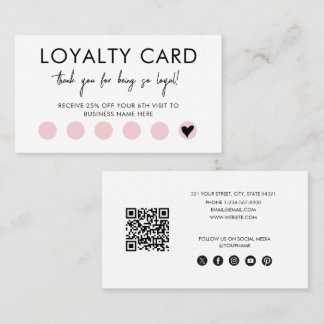 Tarjeta De Visita Small Business QR Code Loyalty Reward Discount