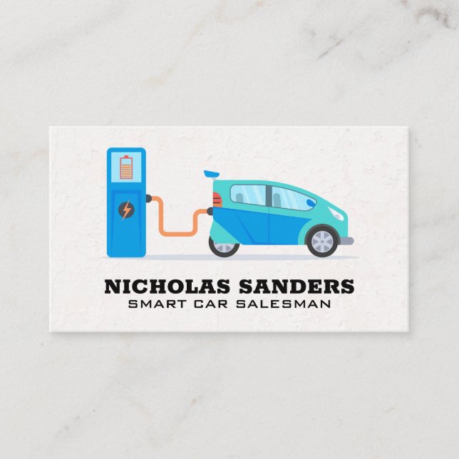 Tarjeta De Visita Smart Car Logo | Charging Station | Technology (Anverso)