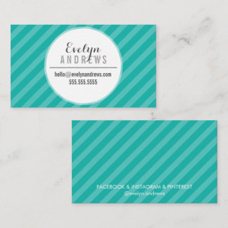 Tarjeta De Visita SMART SIMPLE SPOT estriado patrón moda jade verde