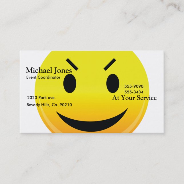 Tarjeta De Visita Smilie hace frente a mal (Anverso)