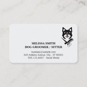 Tarjeta De Visita Smiling Doggie   Herramientas de Peluquería