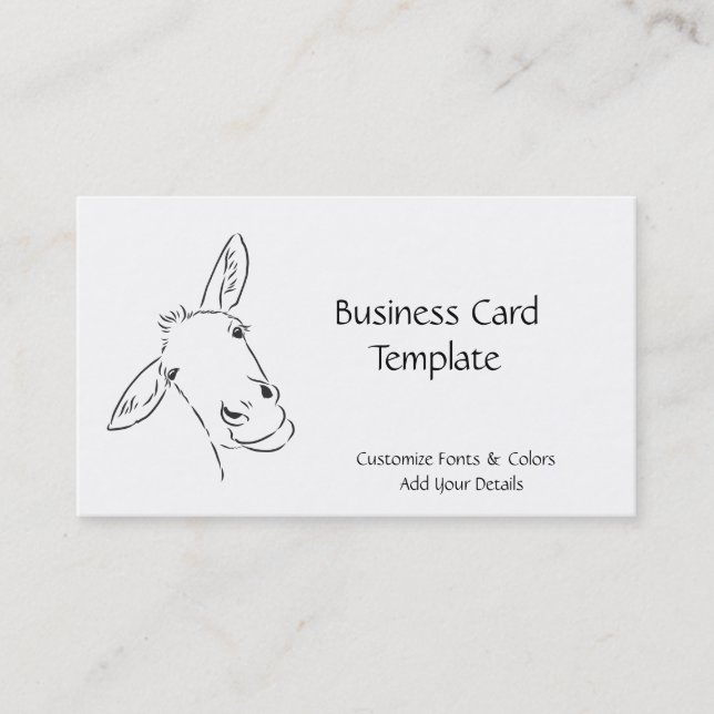 Tarjeta De Visita Smiling Logo Donkey Business Card (Anverso)