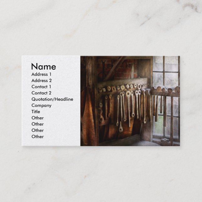 Tarjeta De Visita Smith negro - Dibuja platos y martillos (Anverso)