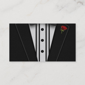 Tarjeta De Visita Smoking negro con la pajarita