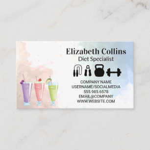 Tarjeta De Visita Smoothies de frutas   Equipo De Gimnasio