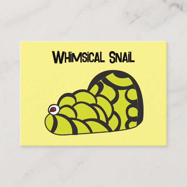 Tarjeta De Visita Snail Whimsical Funny Snail Prescole (Anverso)
