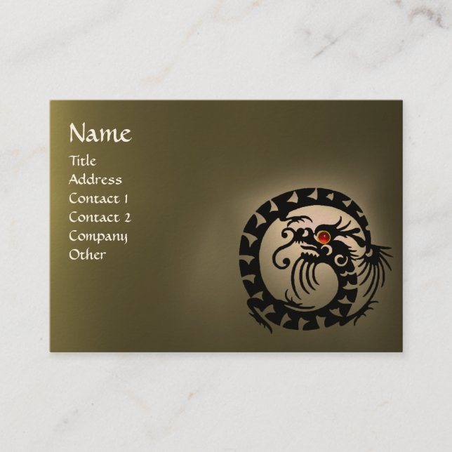 Tarjeta De Visita SNAKE DRAGON AGATE blanco rojo negro (Anverso)