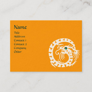 Tarjeta De Visita SNAKE DRAGON AQUAMARINE amarillo blanco