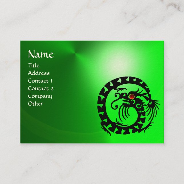 Tarjeta De Visita SNAKE DRAGON EMERALD, Beauty, Salon, Day Spa (Anverso)