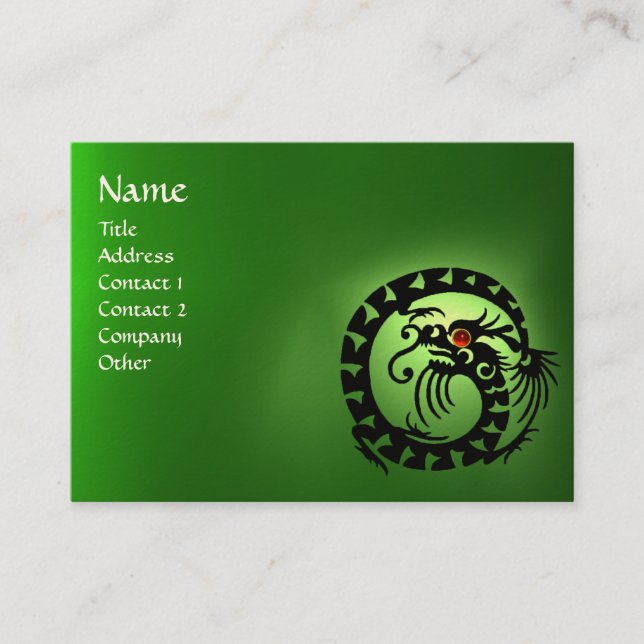 Tarjeta De Visita SNAKE DRAGON EMERALD color negro rojo (Anverso)