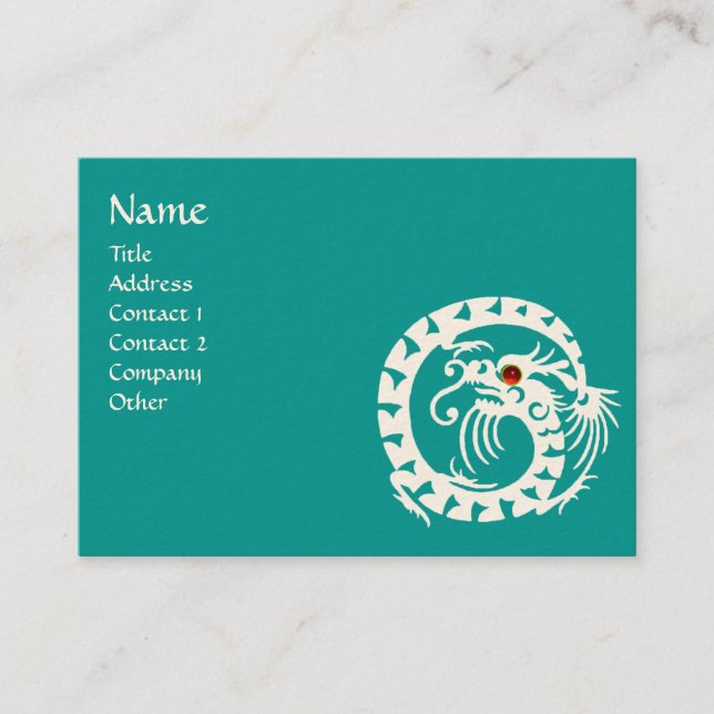 Tarjeta De Visita SNAKE DRAGON RUBY azul blanco (Anverso)