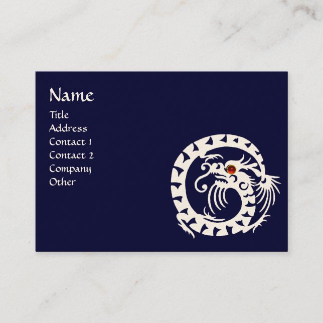 Tarjeta De Visita SNAKE DRAGON RUBY azul blanco (Anverso)