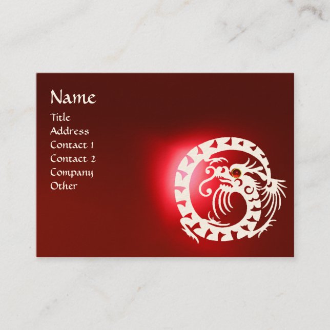 Tarjeta De Visita SNAKE DRAGON RUBY rojo negro y blanco (Anverso)