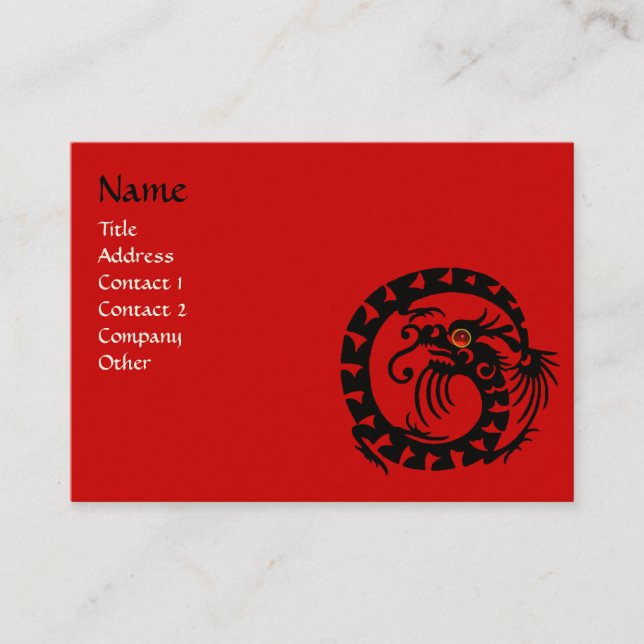 Tarjeta De Visita SNAKE DRAGON RUBY rojo negro y blanco (Anverso)
