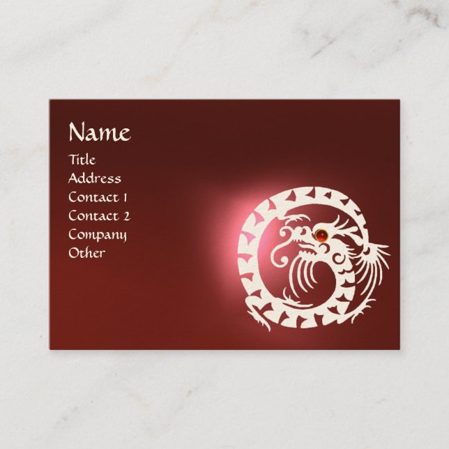 Tarjeta De Visita SNAKE DRAGON RUBY rojo negro y blanco (Anverso)
