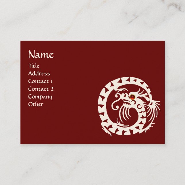 Tarjeta De Visita SNAKE DRAGON RUBY rojo negro y blanco (Anverso)