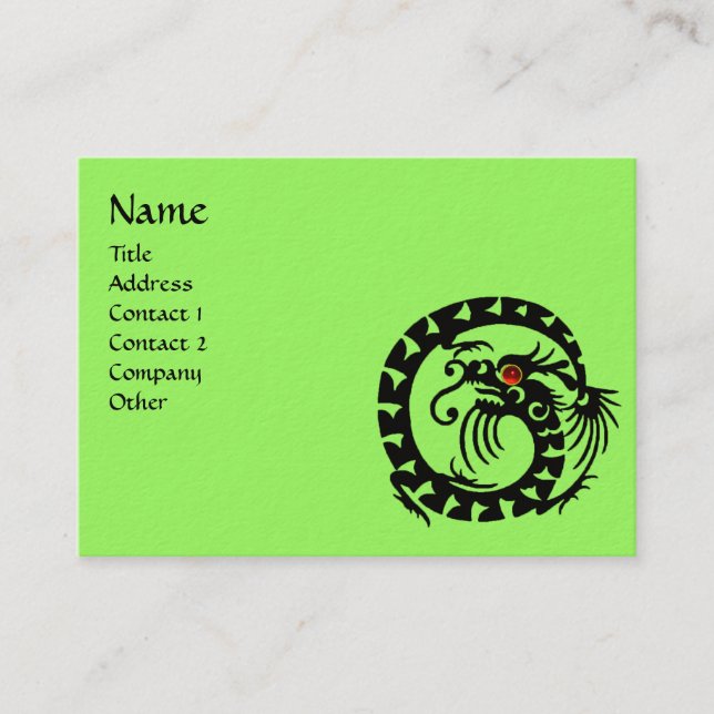 Tarjeta De Visita SNAKE DRAGON RUBY verde negro y blanco rojo (Anverso)