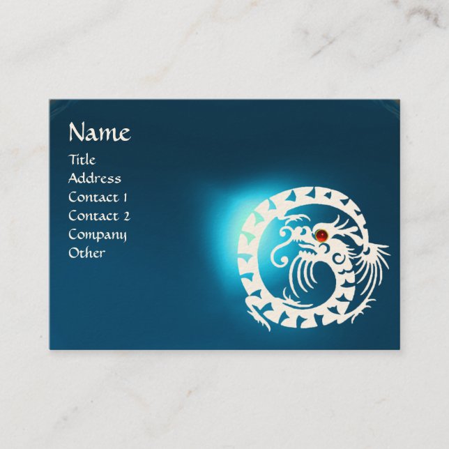 Tarjeta De Visita SNAKE DRAGON SAPPHIRE azul blanco rojo (Anverso)