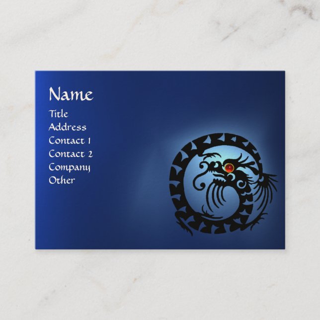 Tarjeta De Visita SNAKE DRAGON SAPPHIRE azul rojo blanco negro (Anverso)
