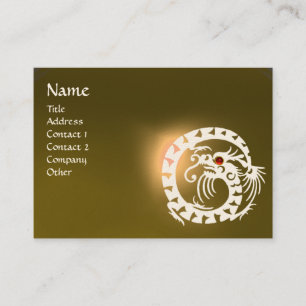 Tarjeta De Visita SNAKE DRAGON TOPAZ blanco morado amarillo