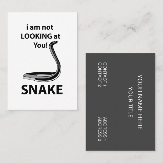 Tarjeta De Visita Snake No te estoy mirando (Anverso / Reverso)