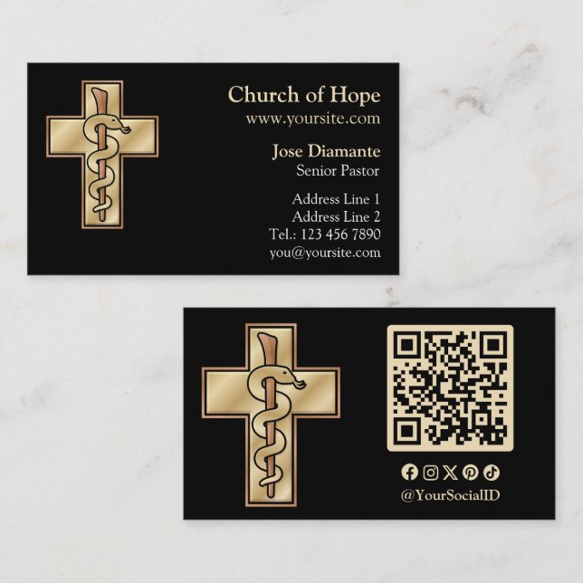 Tarjeta De Visita Snake on Cross (Anverso / Reverso)