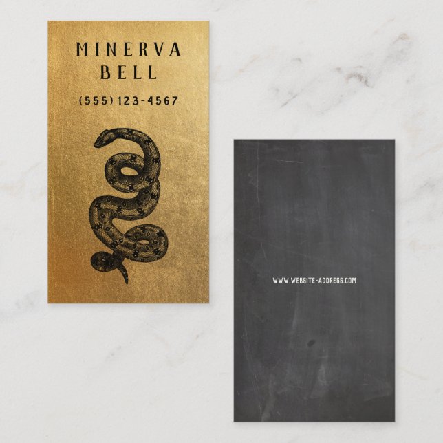 Tarjeta De Visita Snake Reptile Gold (Anverso / Reverso)