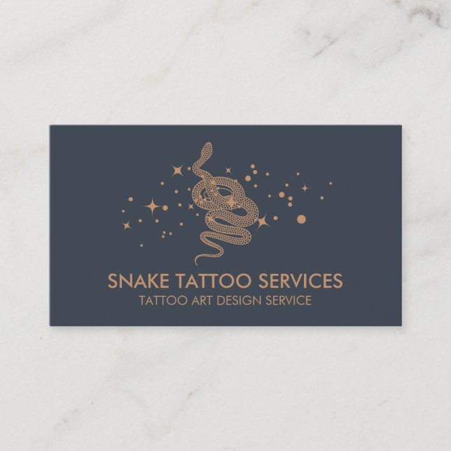Tarjeta De Visita Snake Tattoo Trendy (Anverso)