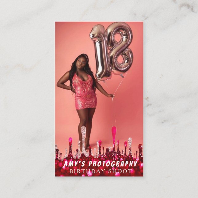 Tarjeta De Visita Snapping Special Moments Fotógrafo de cumpleaños (Anverso)