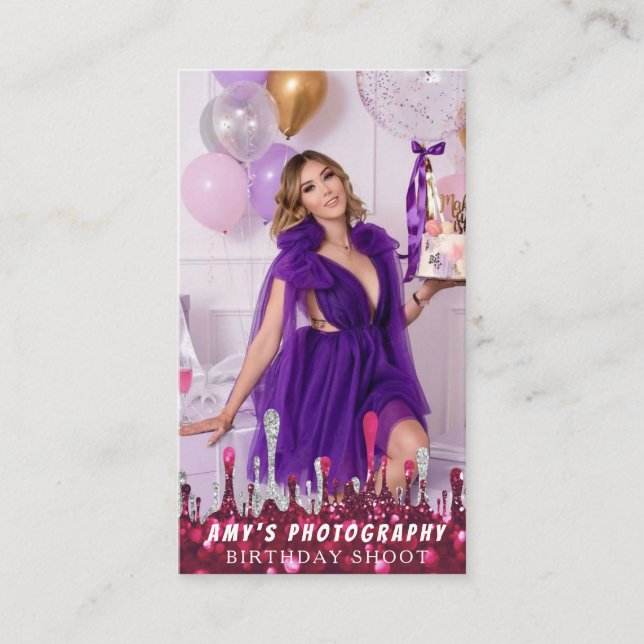 Tarjeta De Visita Snapping Special Moments Fotógrafo de cumpleaños (Anverso)