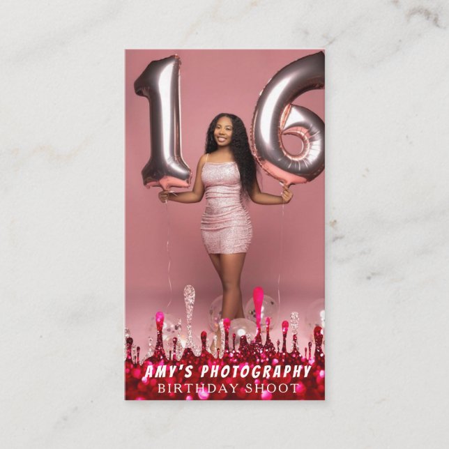 Tarjeta De Visita Snapping Special Moments Fotógrafo de cumpleaños (Anverso)