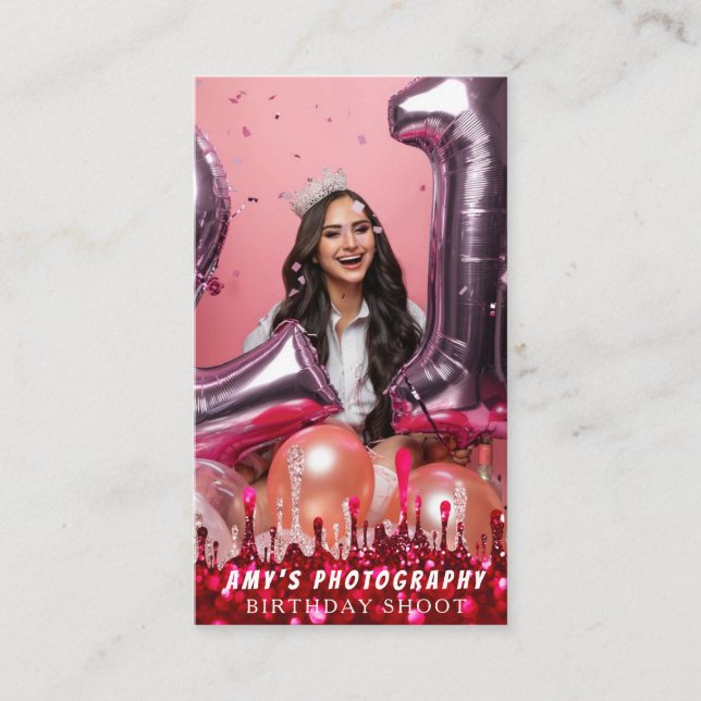 Tarjeta De Visita Snapping Special Moments Fotógrafo de cumpleaños (Anverso)