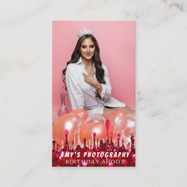 Tarjeta De Visita Snapping Special Moments Fotógrafo de cumpleaños (Anverso)