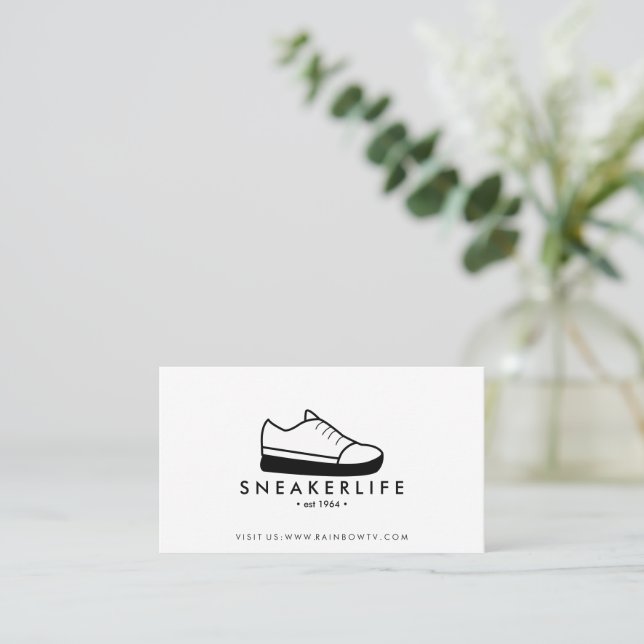 Tarjeta De Visita Sneaker Sport Shoes dibujado a mano (Anverso de pie)