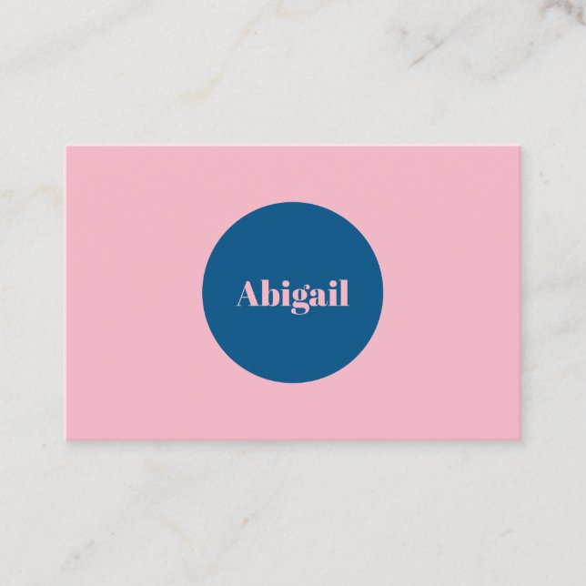 Tarjeta De Visita Snorkel rosa pálido Azul Ovale moderno (Anverso)