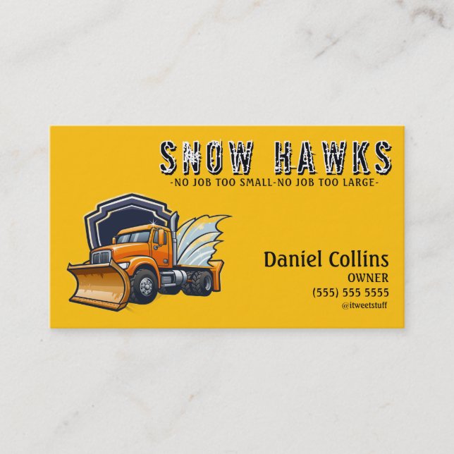 Tarjeta De Visita Snow Plowing Business Card (Anverso)