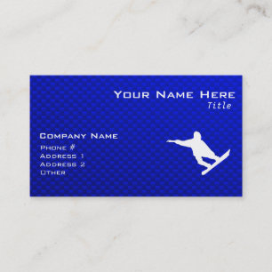 Tarjeta De Visita Snowboard azul