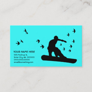Tarjeta De Visita snowboard con aves : personalizable de color