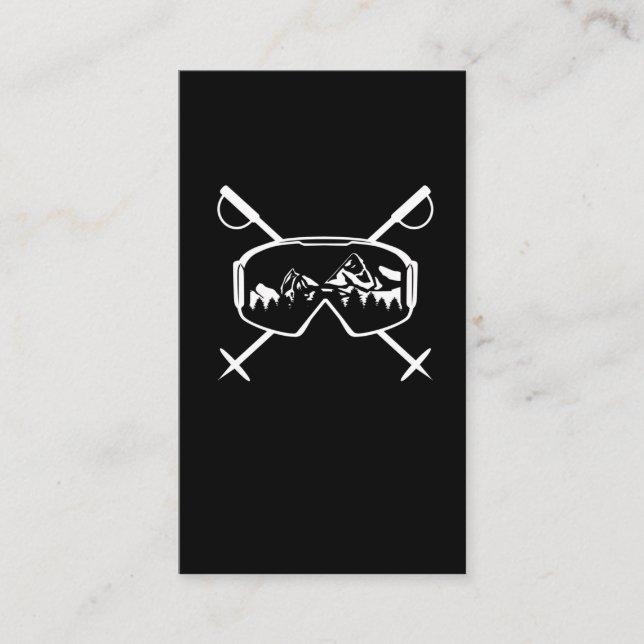Tarjeta De Visita Snowboard Ski Goggles Snow Sport Mountains (Anverso)