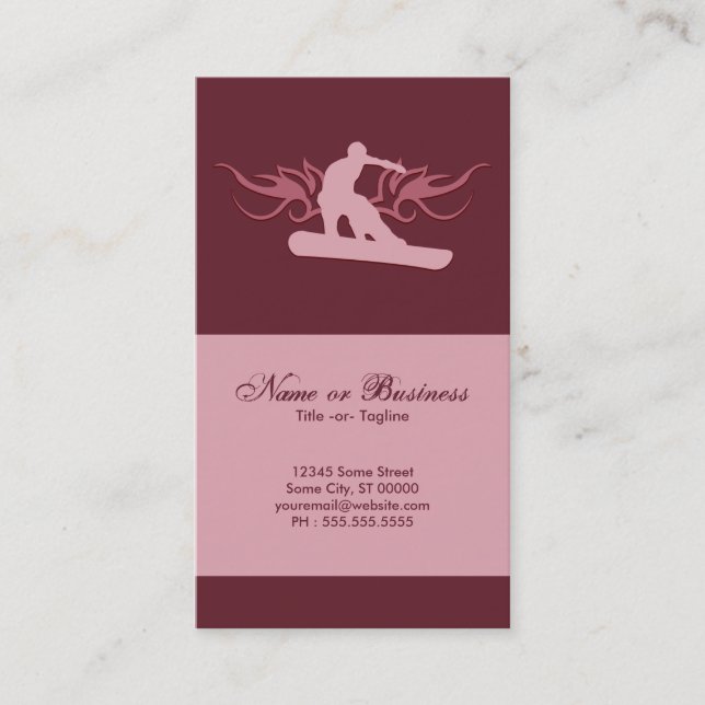 Tarjeta De Visita snowboard tribal (Anverso)
