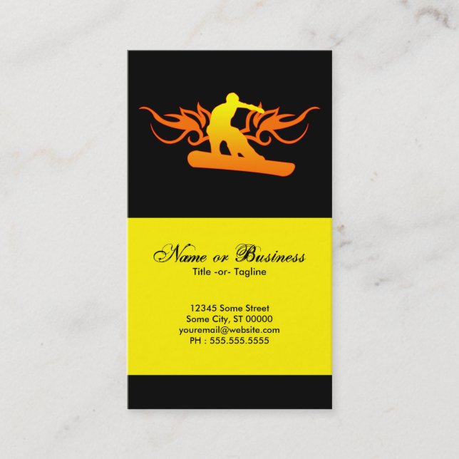Tarjeta De Visita snowboard tribal (Anverso)