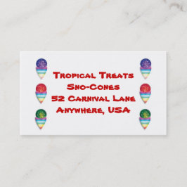 Tarjeta De Visita snowcones sno-cones para su negocio de verano