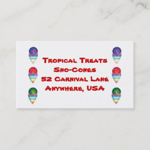 Tarjeta De Visita snowcones sno-cones para su negocio de verano