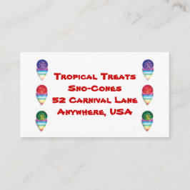Tarjeta De Visita snowcones sno-cones para su negocio de verano