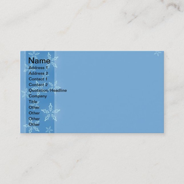 Tarjeta De Visita Snowflake (Anverso)