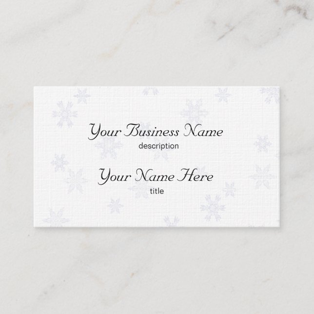 Tarjeta De Visita Snowflakes Business Card Template Executive Linen (Anverso)